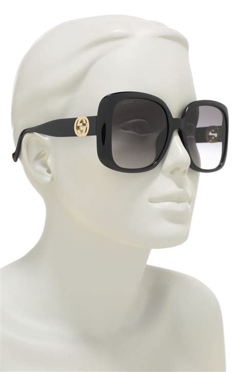 57mm gradient square sunglasses gucci|Gucci overzi sunglasses.